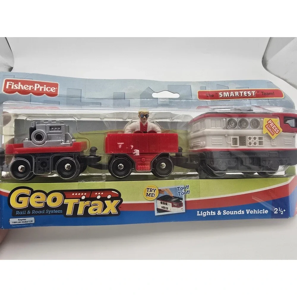 GeoTrax Googles & Bunsen The Smartest Team Push Train w/Lights & Sound‎ New nip